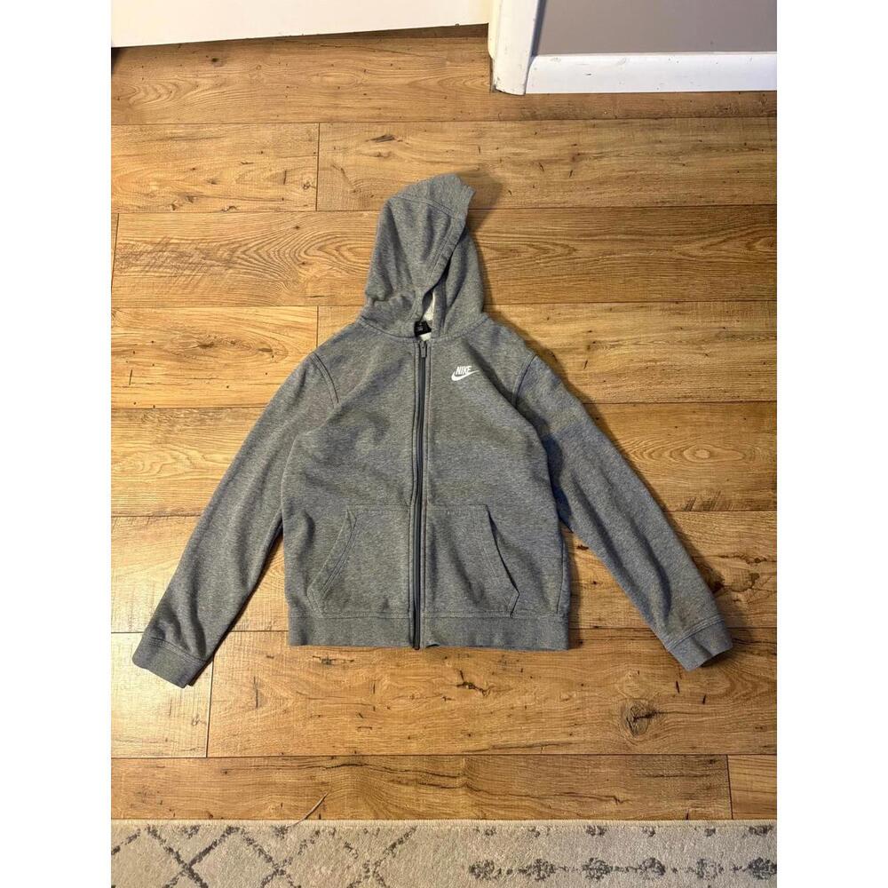 Nike Heather Gray Zip-Up Hoodie Sweatshirt Youth XL Casual / Adult Small
